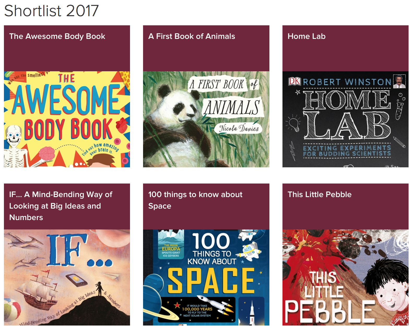 Royal Society Prize shortlist